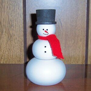Snowman Wooden Tomte Winter Christmas Figurine Made in Sweden NEW